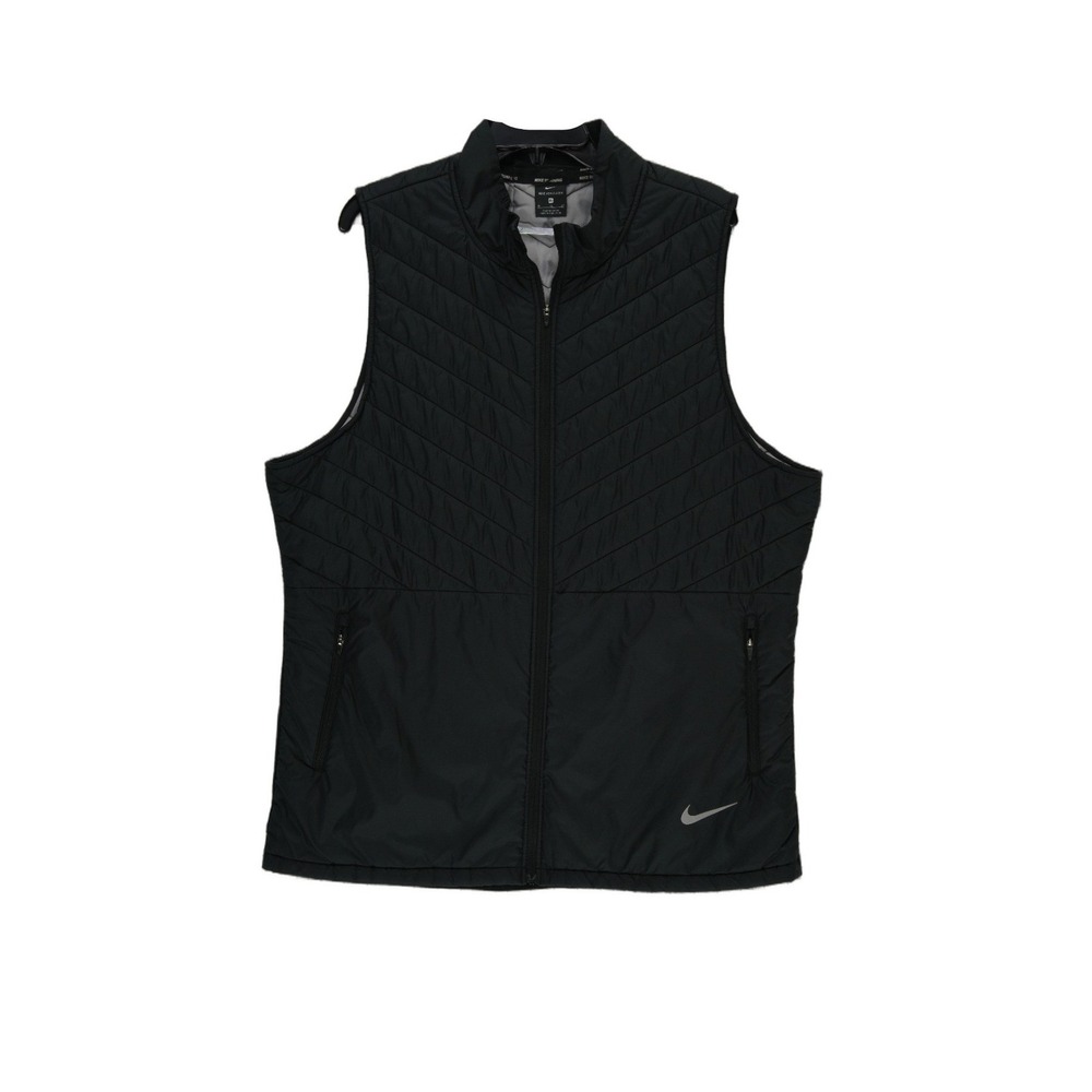 Nike Black Quilted Zip-Front Vest